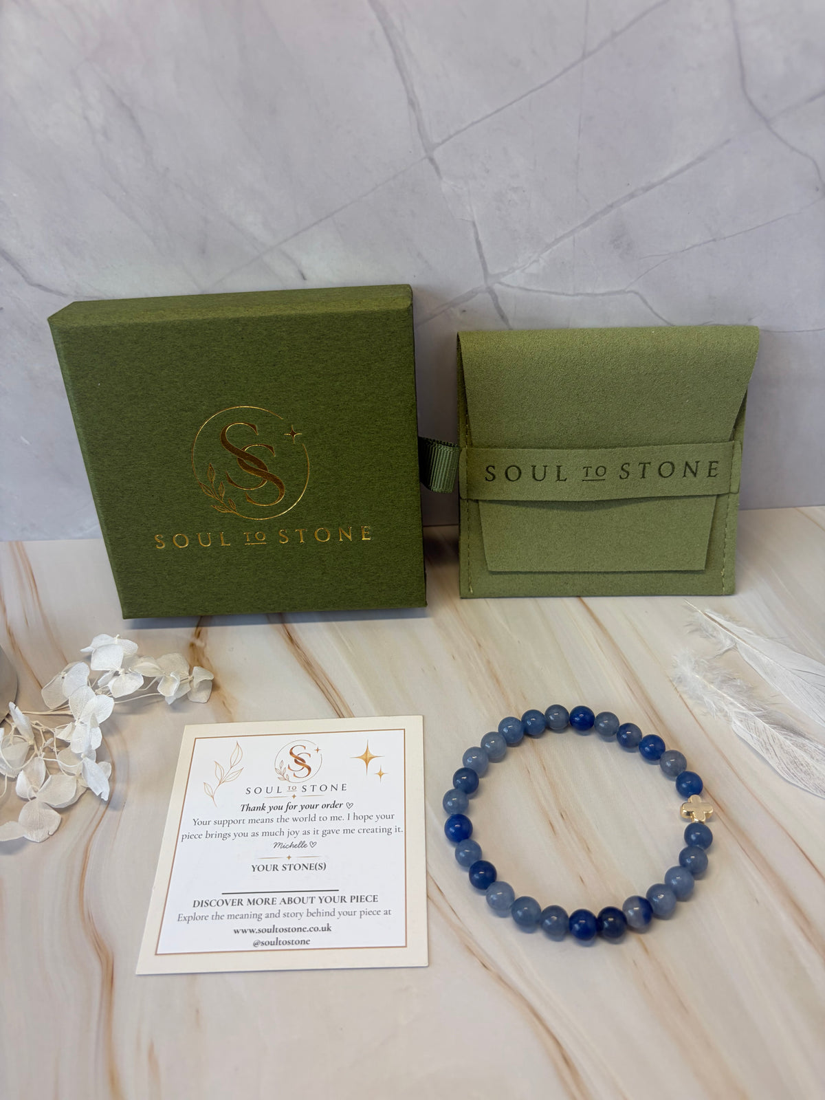 Signature Blue Aventurine Kiss Charm Bracelet