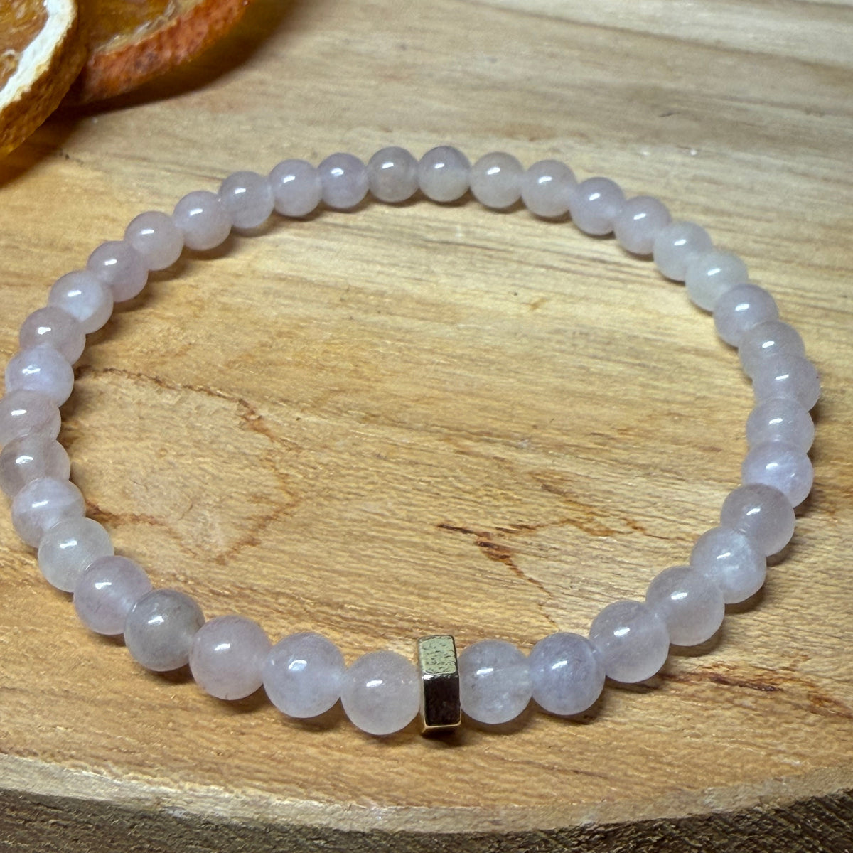 Whisper Violet Jade Hexagonal Charm Bracelet