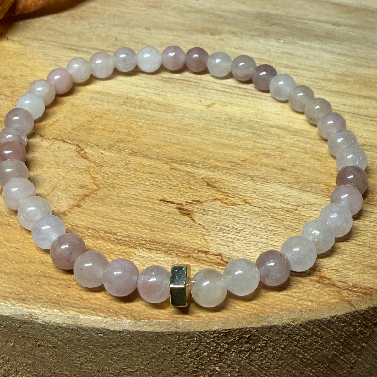 Whisper Violet Jade Hexagonal Charm Bracelet