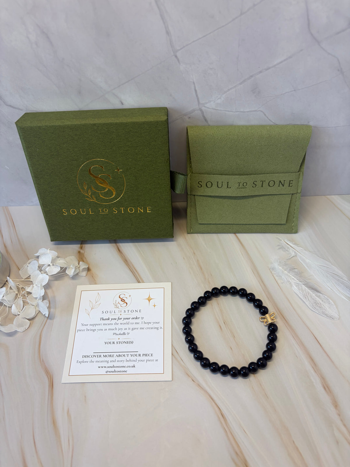 Signature Black Onyx Butterfly Charm Bracelet