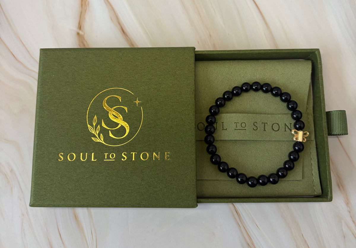 Signature Black Onyx Butterfly Charm Bracelet