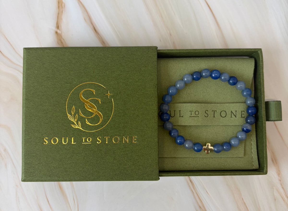 Signature Blue Aventurine Kiss Charm Bracelet
