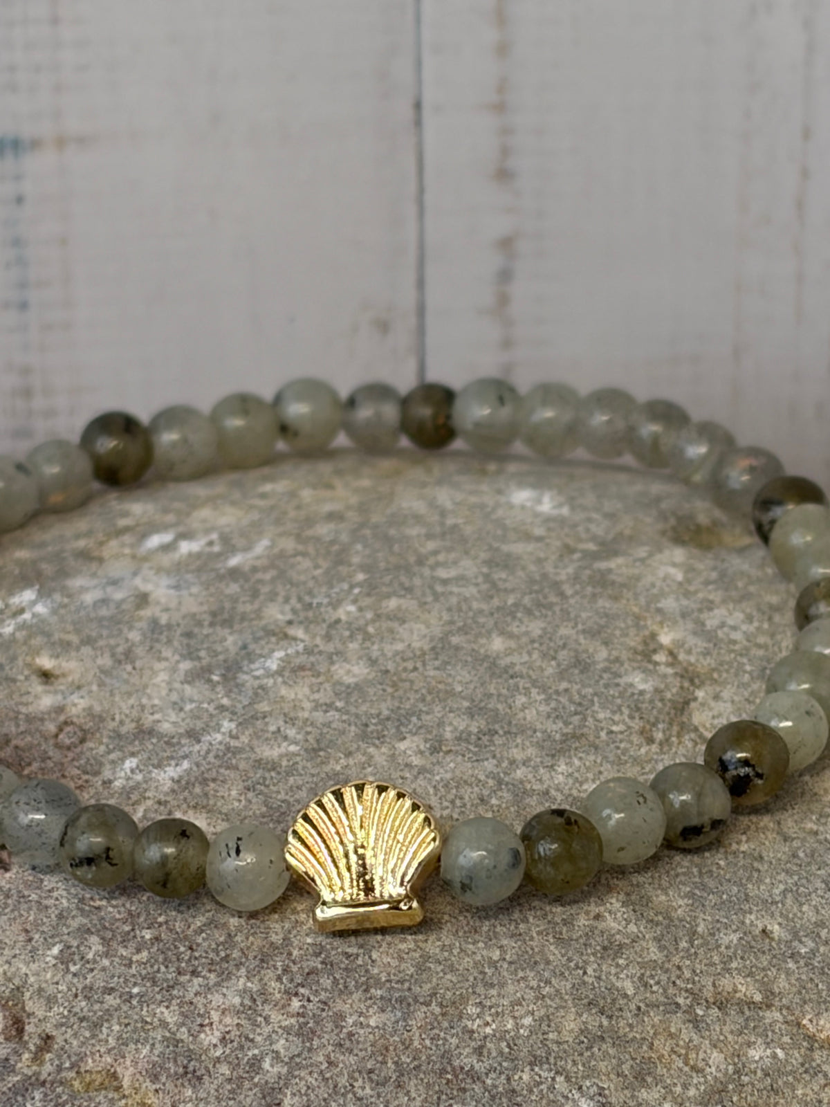 Whisper Labradorite Shell Charm Bracelet