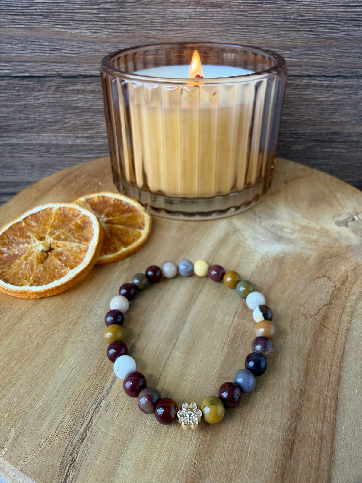 Signature Mookaite Flower Charm Bracelet