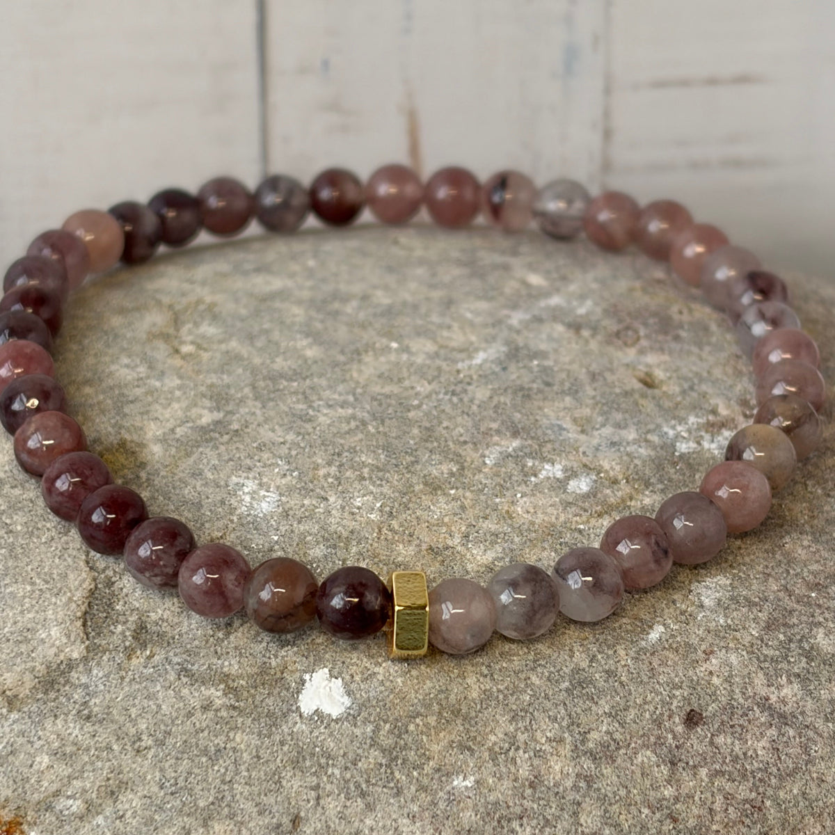 Whisper Violet Jade Hexagonal Charm Bracelet