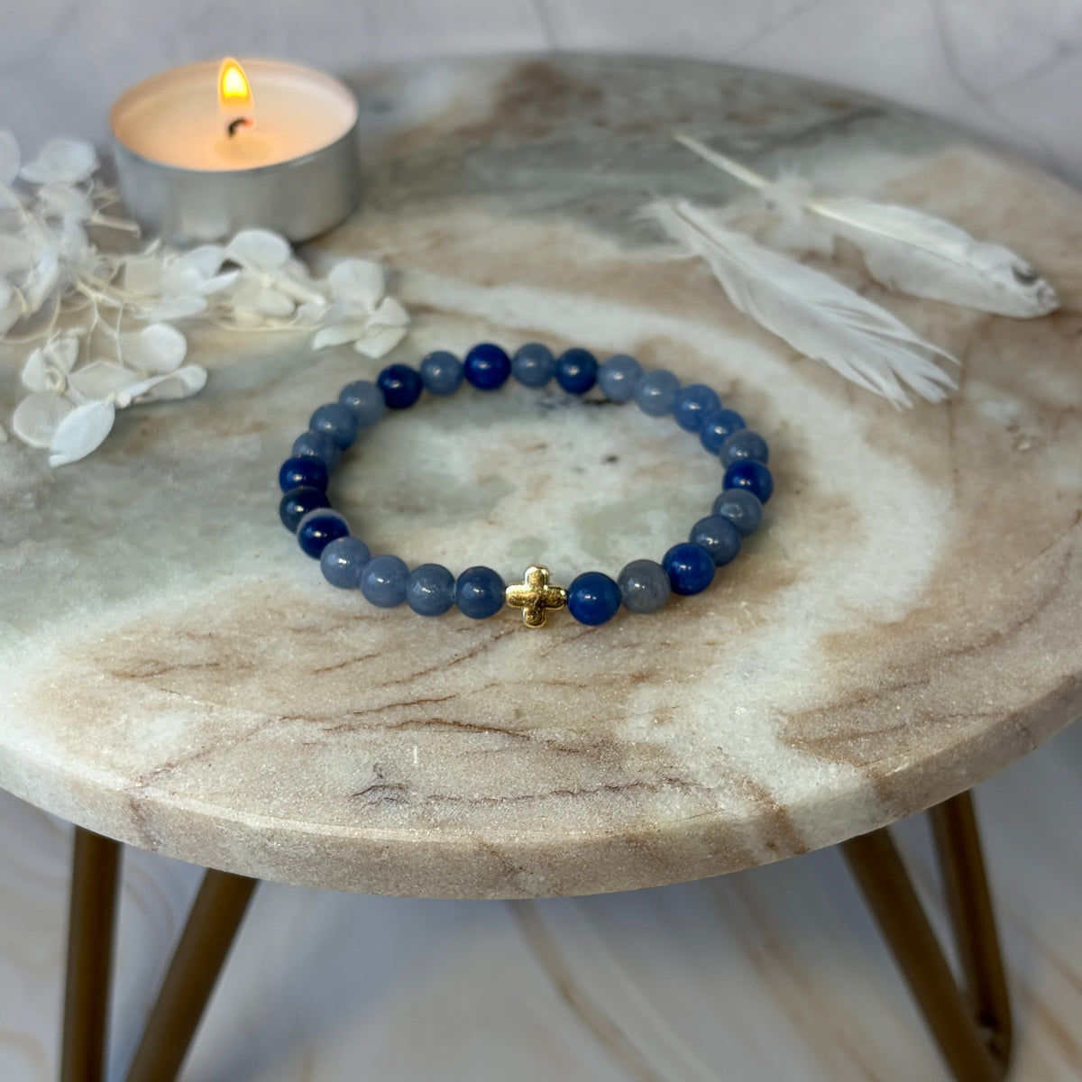 Signature Blue Aventurine Kiss Charm Bracelet