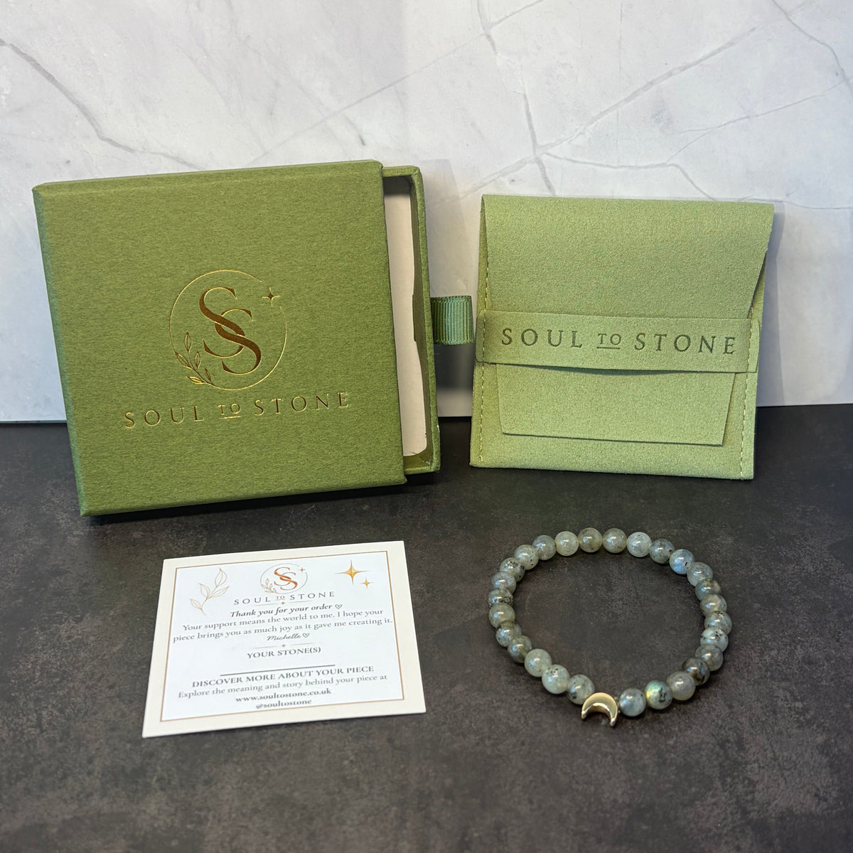 Signature Labradorite Crescent Moon Bracelet