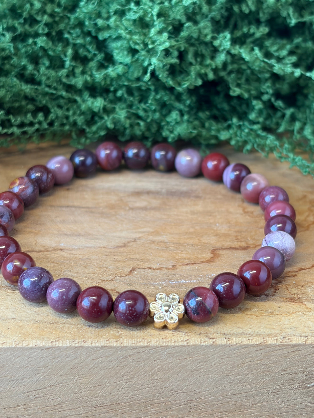 Signature Mookaite Bracelet with a Flower Charm