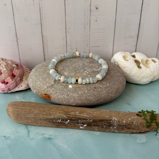 Signature Aquamarine and Opal Pebble Bead Bracelet