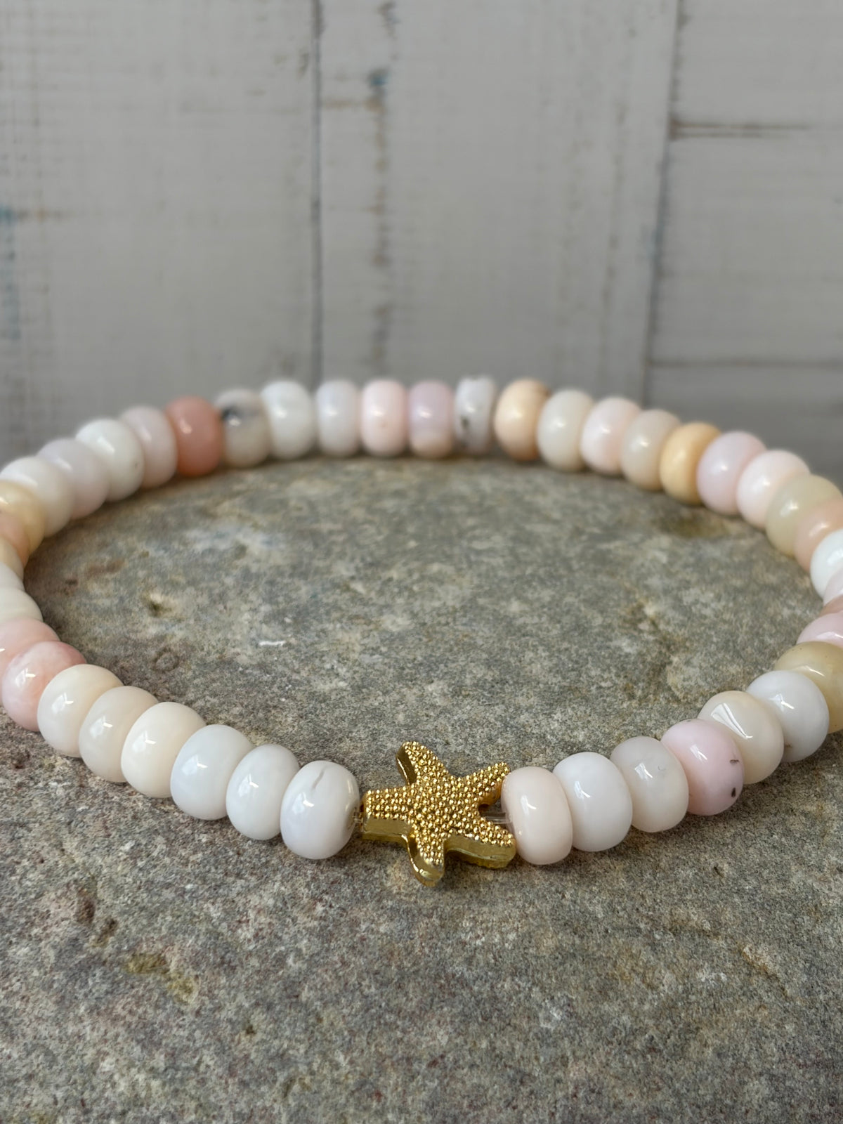 Signature Opal Pebble Bead Bracelet with a Starfish Charm