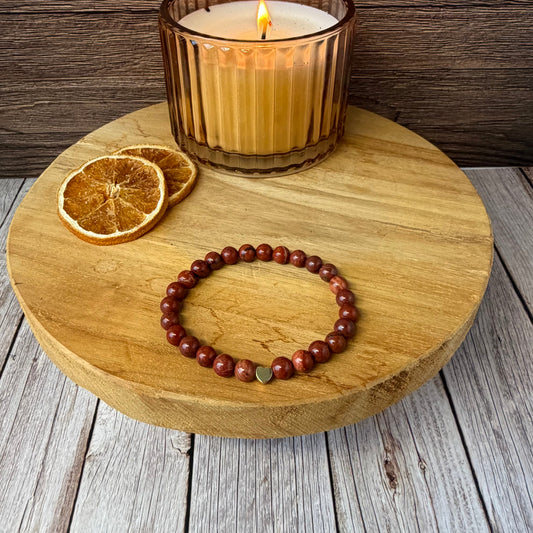 Signature Red Jasper Heart Charm Bracelet