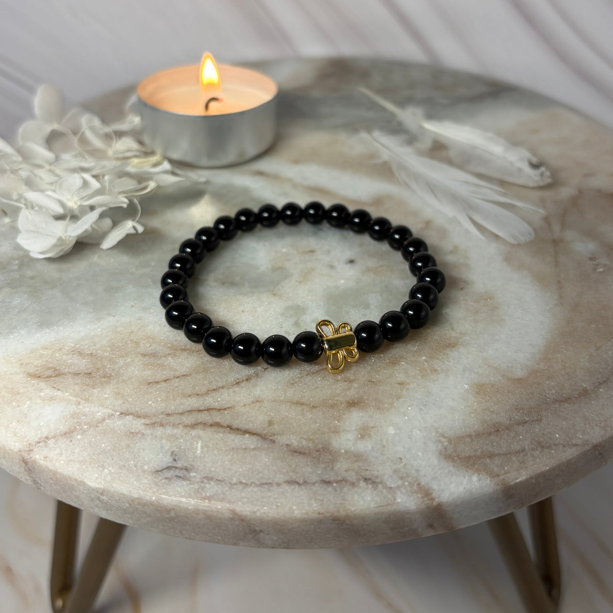 Signature Black Onyx Butterfly Charm Bracelet