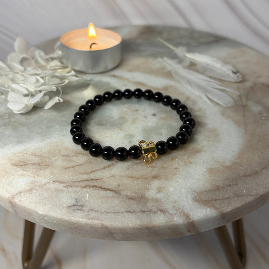 Signature Black Onyx Butterfly Charm Bracelet