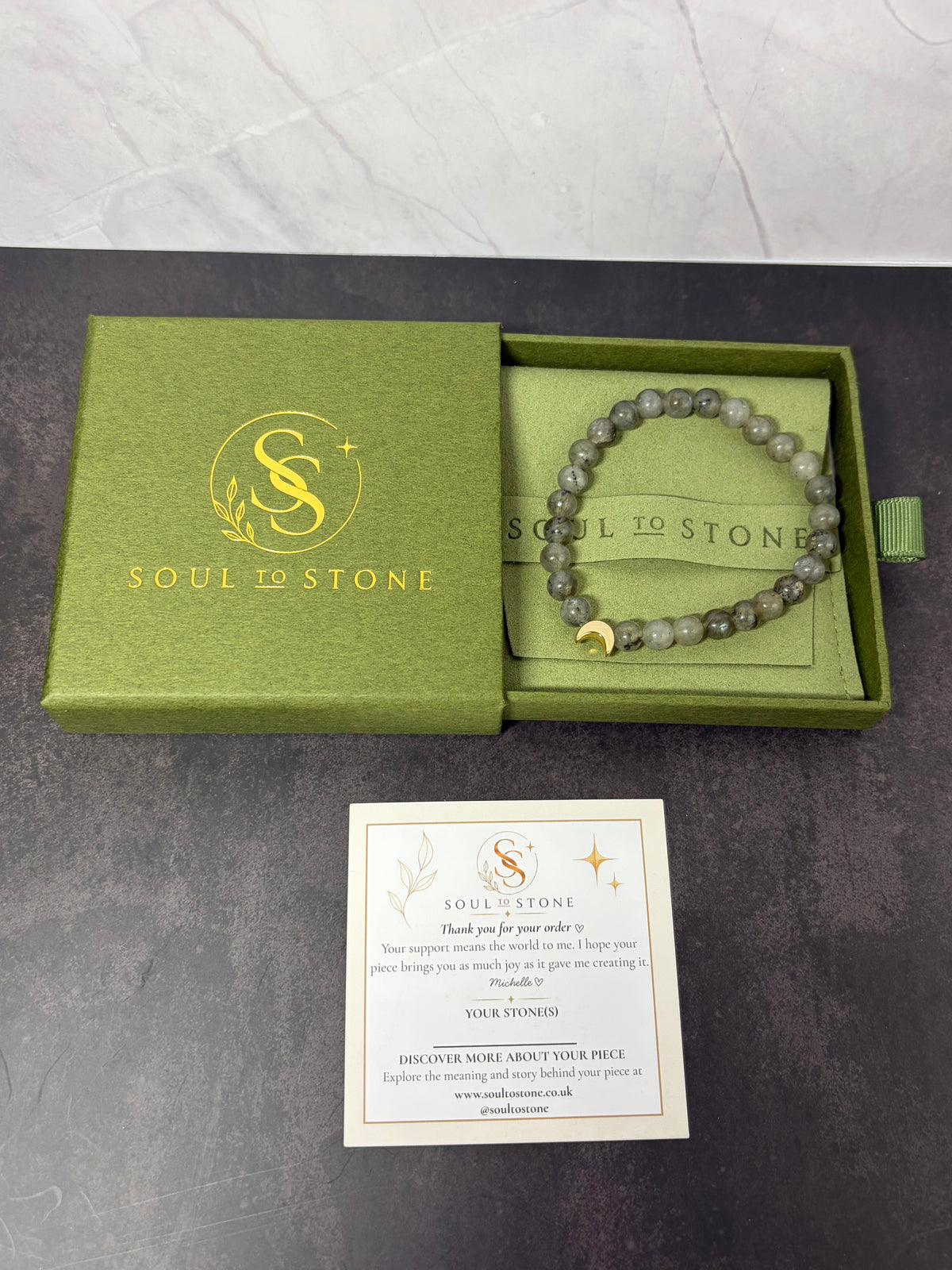 Signature Labradorite Crescent Moon Bracelet