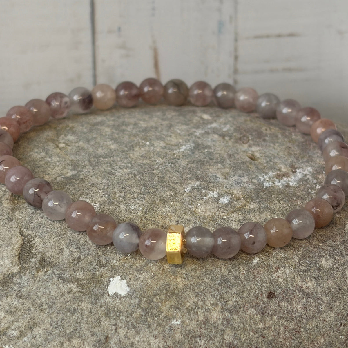 Whisper Violet Jade Hexagonal Charm Bracelet