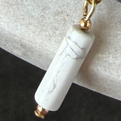 Statement Sodalite Bracelet with a Howlite Pendant