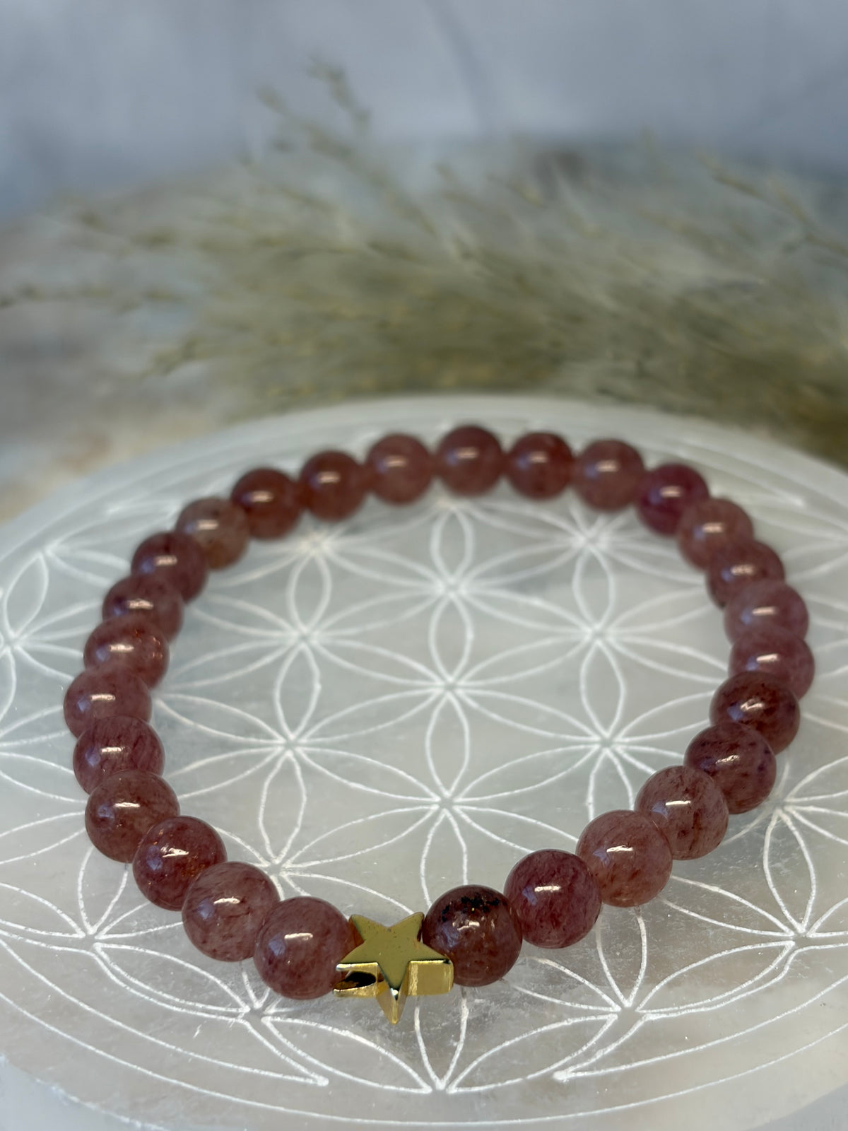 Signature Strawberry Quartz Star Charm Bracelet