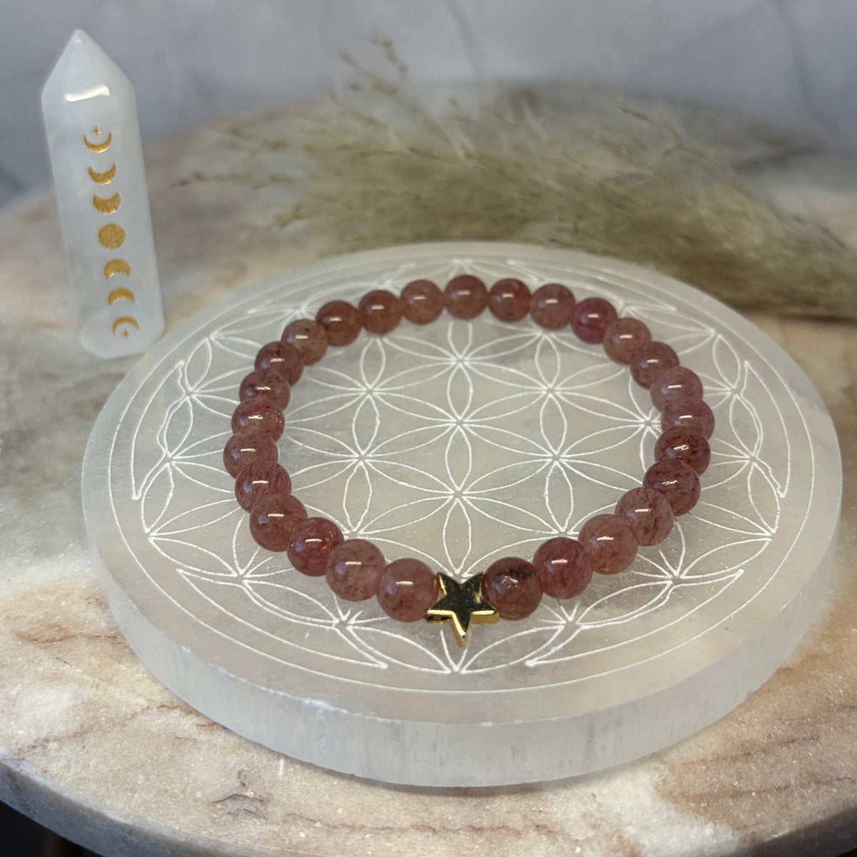 Signature Strawberry Quartz Star Charm Bracelet