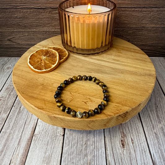 Signature Tigers Eye Sun Charm Bracelet