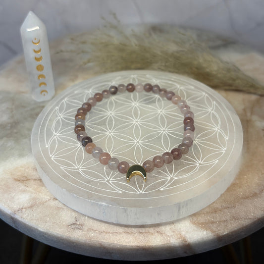 Whisper Violet Jade Crescent Moon Bracelet