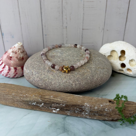 Whisper Violet Jade Turtle Charm Bracelet